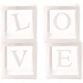 4pcs Valentines Day Decorations Transparent Balloons Boxes with 4 Letters LOVE for Valentine's Day Anniversary Wedding Engagement Party Supplies Decorations  image 2