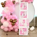 4pcs Valentines Day Decorations Transparent Balloons Boxes with 4 Letters LOVE for Valentine's Day Anniversary Wedding Engagement Party Supplies Decorations  image 5