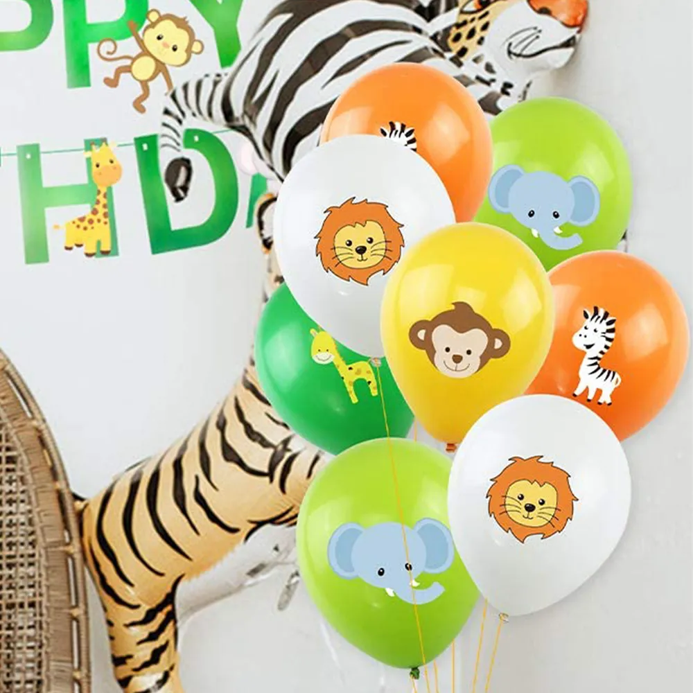 50-pack Animal Graphic Balloons Animal Theme Party Latex Balloons for Birthday Baby Showers Party Supplies big image 2