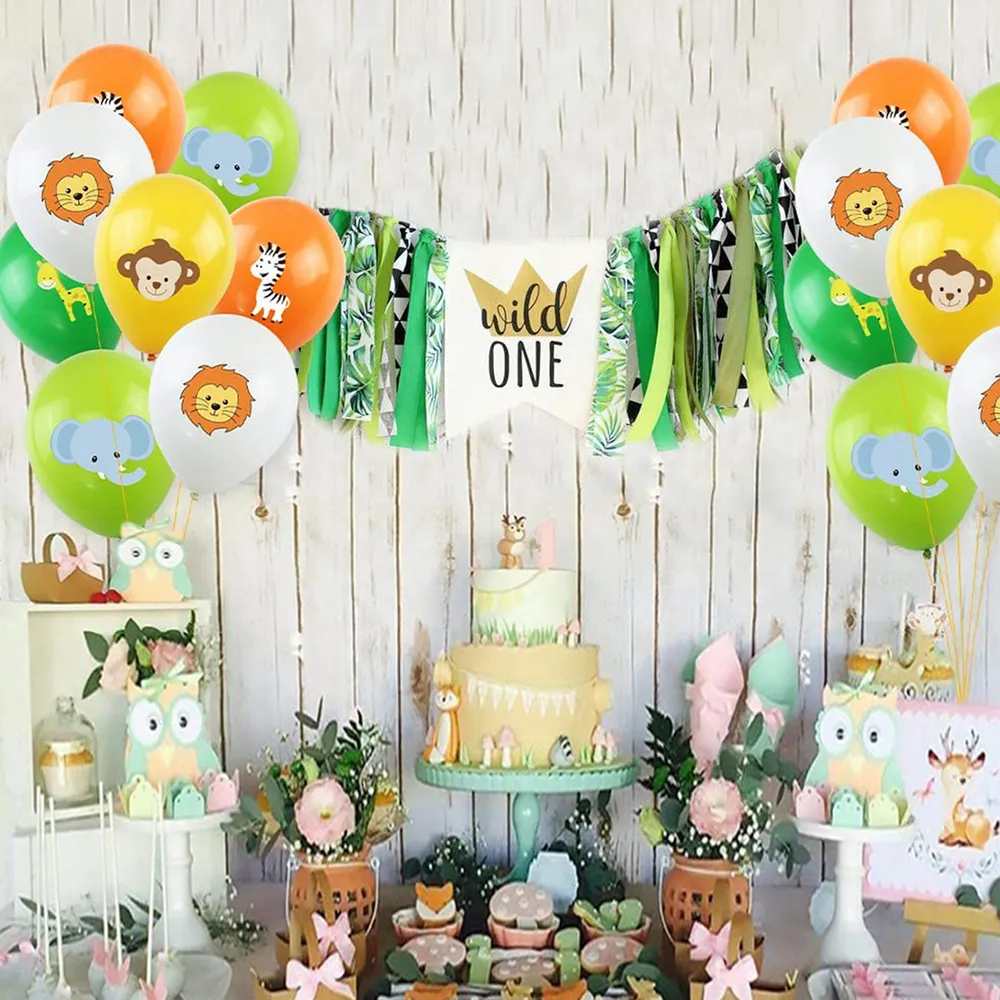 50-pack Animal Graphic Balloons Animal Theme Party Latex Balloons for Birthday Baby Showers Party Supplies big image 3