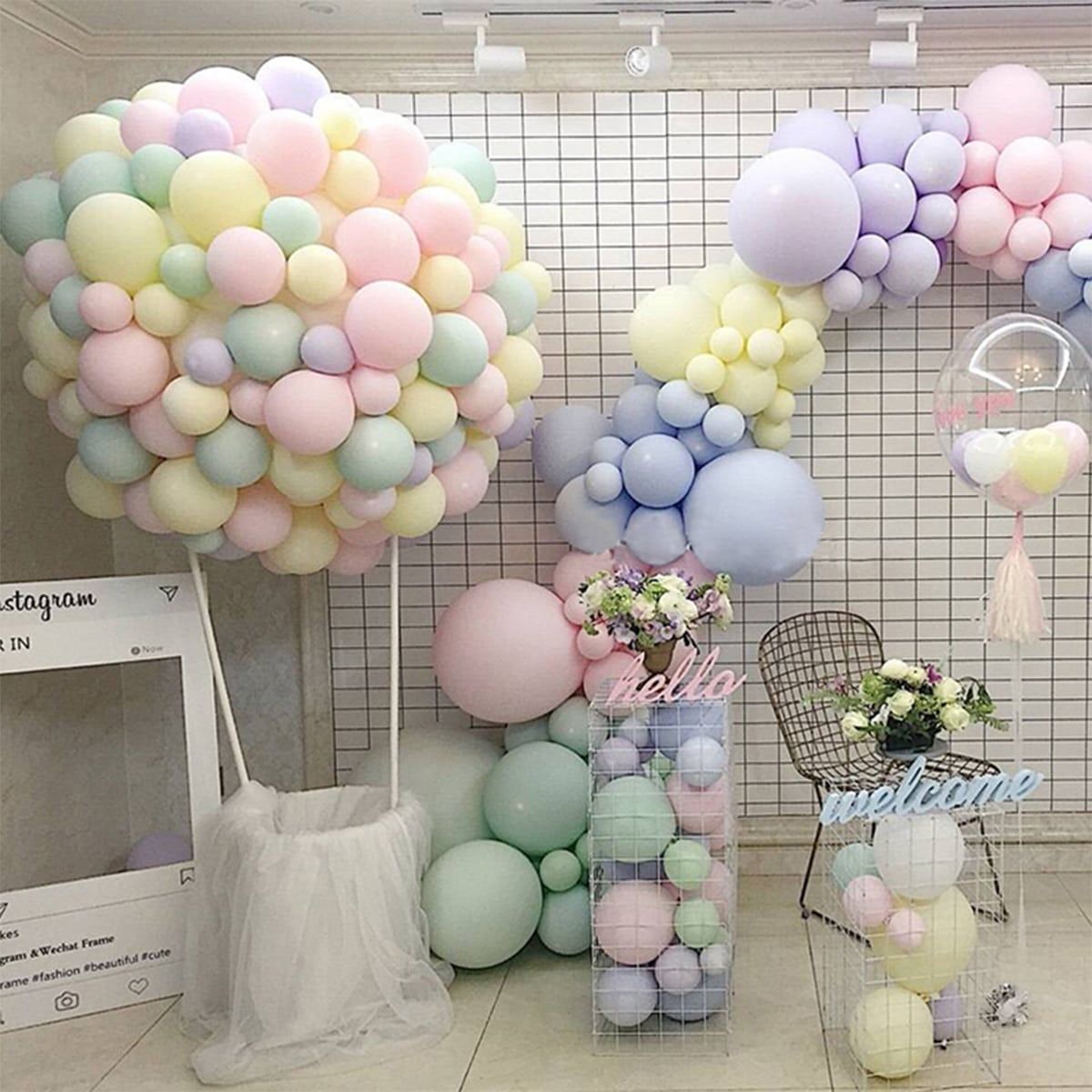 100-pack Macaron Couleur Pastel Ballons En Latex Arc Guirlande Pour Anniversaire Mariage Baby Showers Articles De Fête