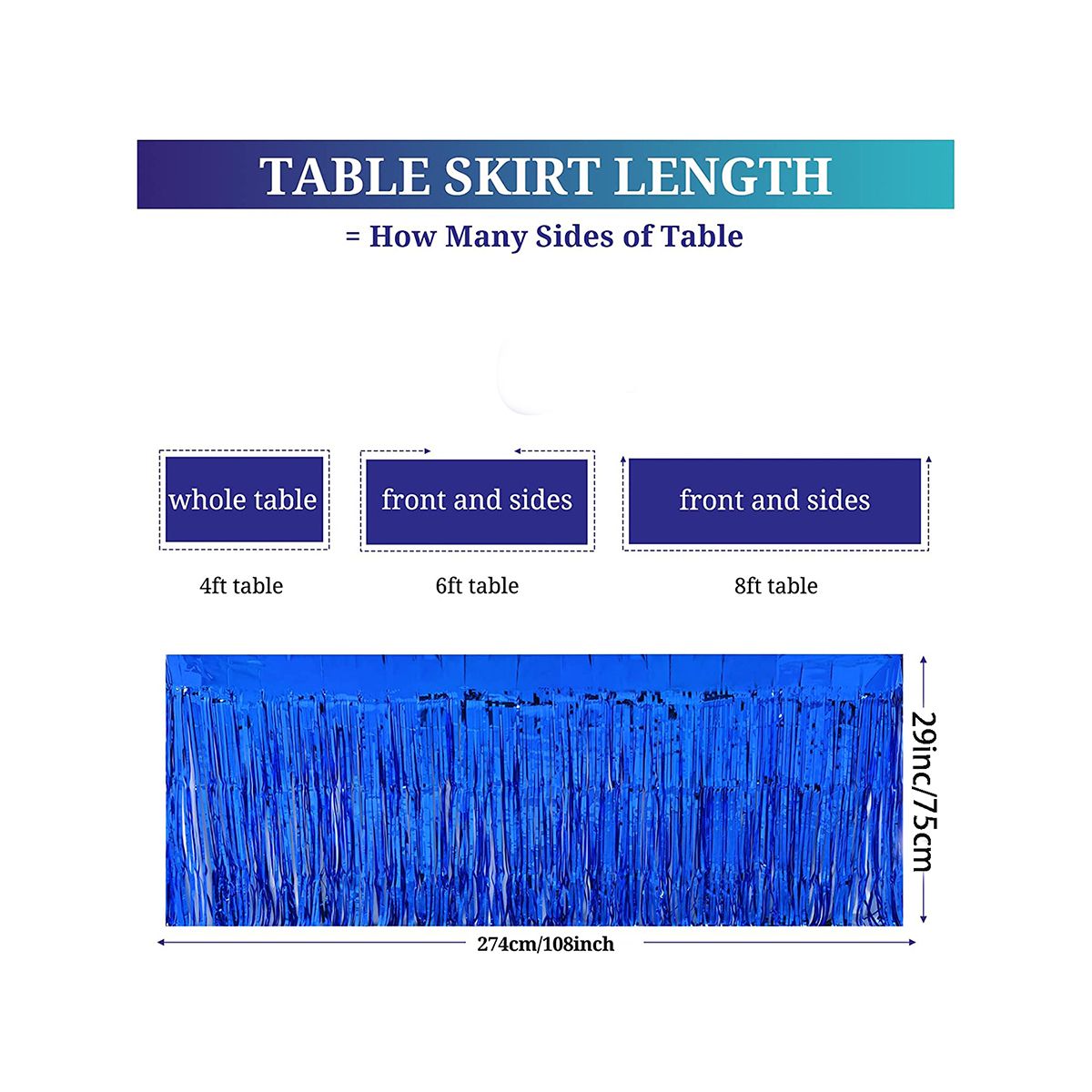 Fringe Table Skirt For Rectangle Tables Hotel Banquet Parade Floats Mardi Gras Bridal Shower Wedding Party Decoration