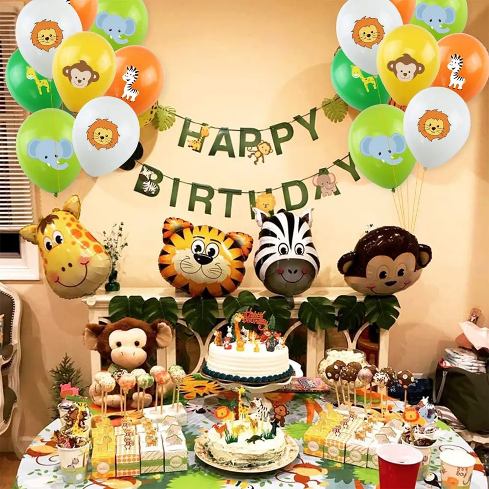 50-pack Animal Graphic Balloons Animal Theme Party Latex Balloons for Birthday Baby Showers Party Supplies big image 5