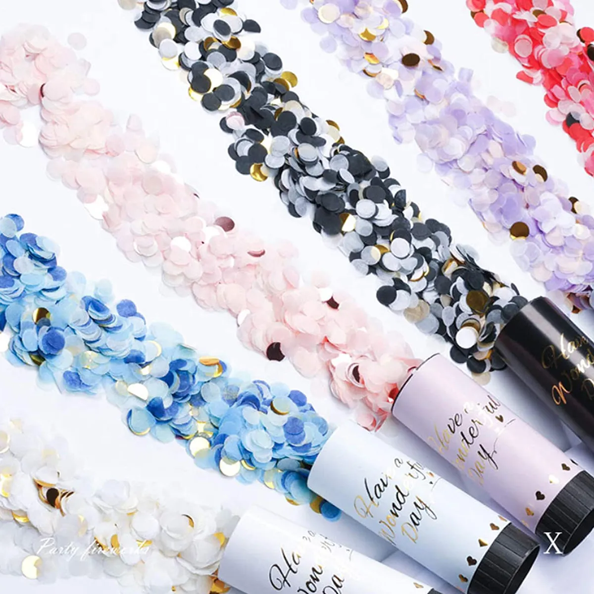 1pc Confetti Paper Poppers Cannons for Gender Reveal Baby Shower Birthday Graduation Wedding Party Supplies Decoration (Random Color)