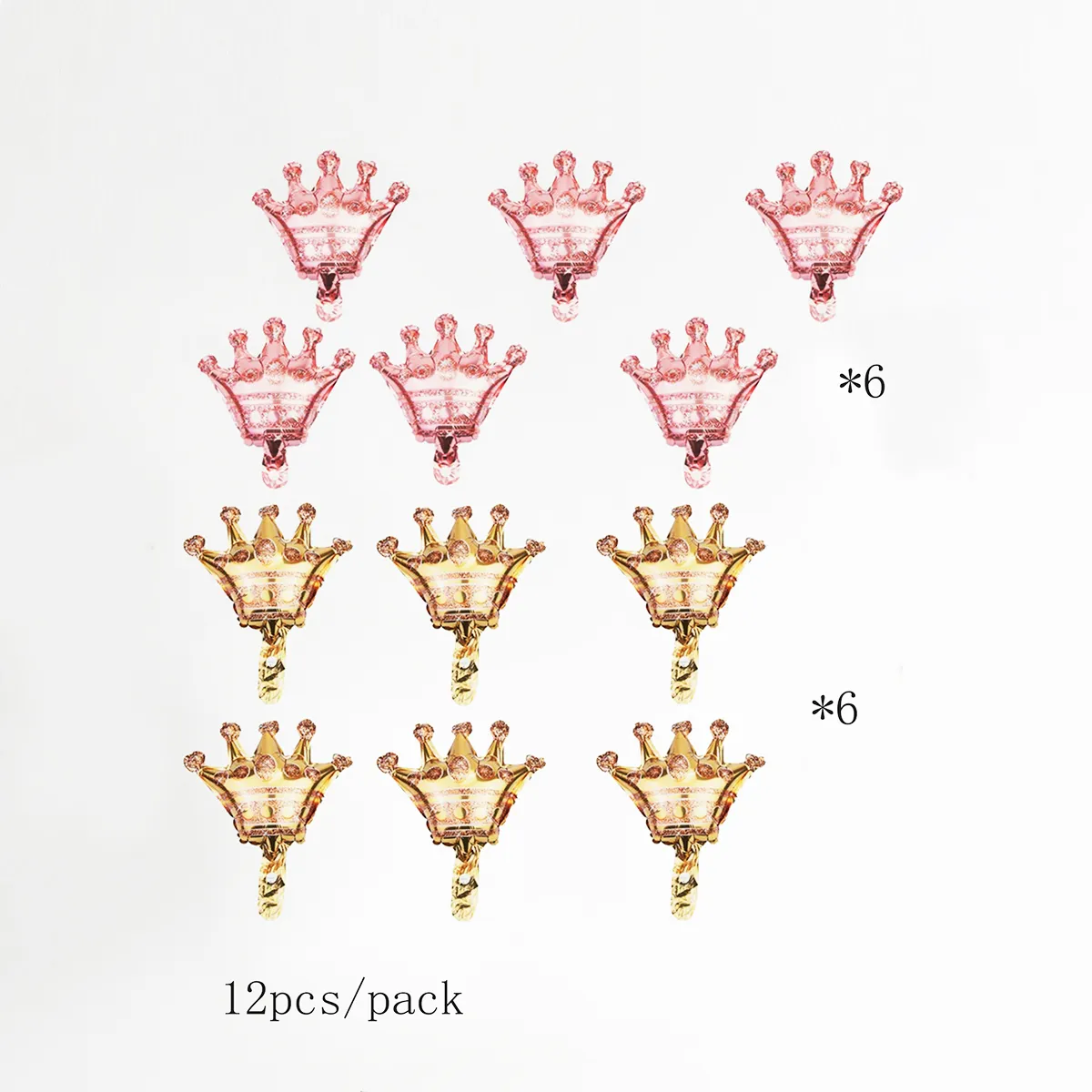 Pack of 12 Crown Balloons Foil Crown Balloons for Holiday Parties and Birthday Parties  big image 1
