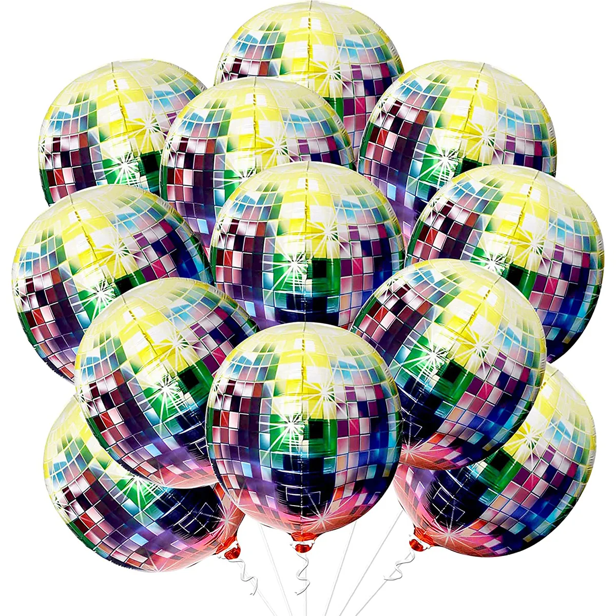 6-pack 3D filme de alumínio folha de decoração balão Multicolorido
