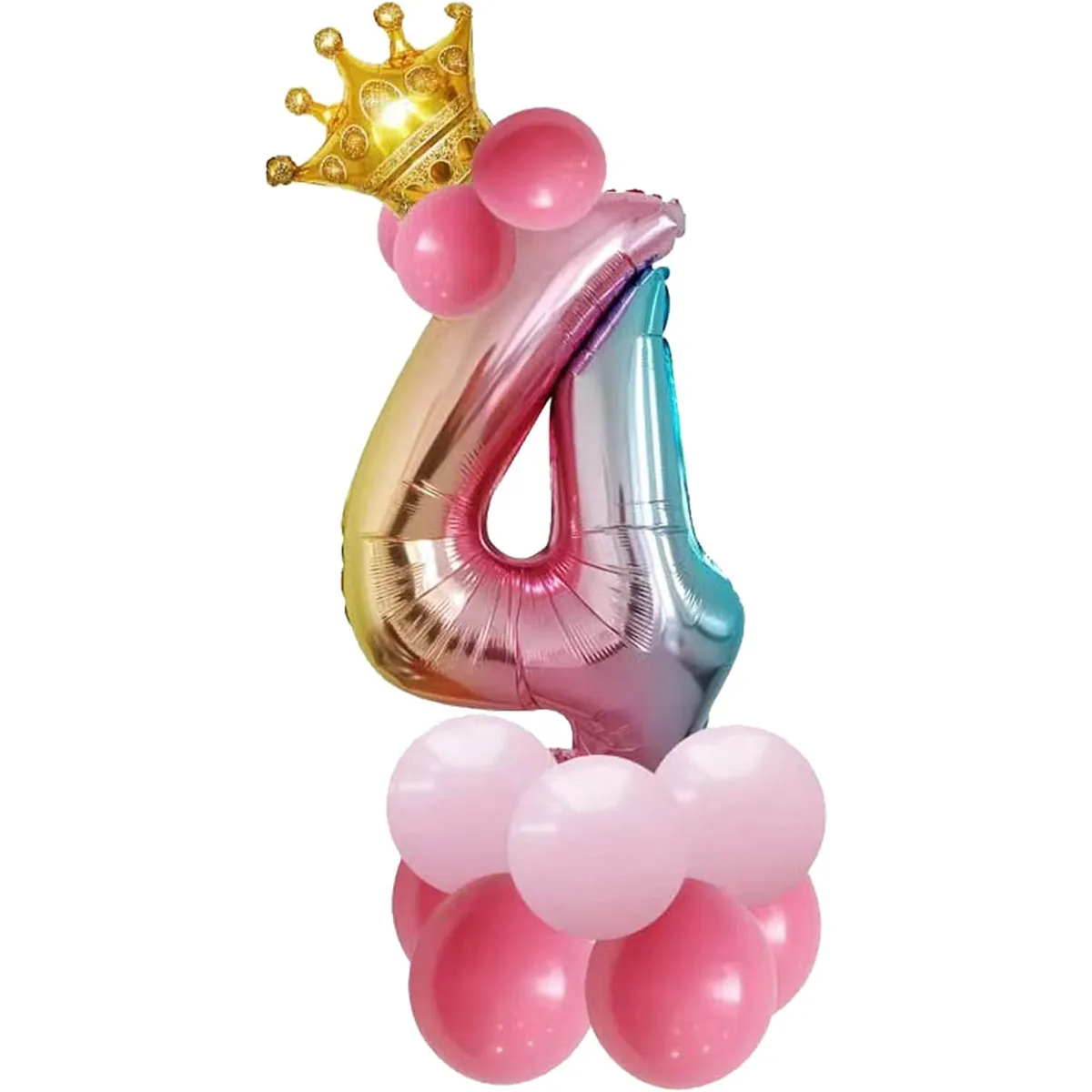 14 Gradient Number Pillars Birthday Party Decorative Aluminum Film Balloons