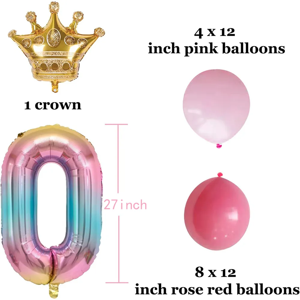 14pcs Gradient Digital Column Party Decoration Aluminum Film Balloons big image 8