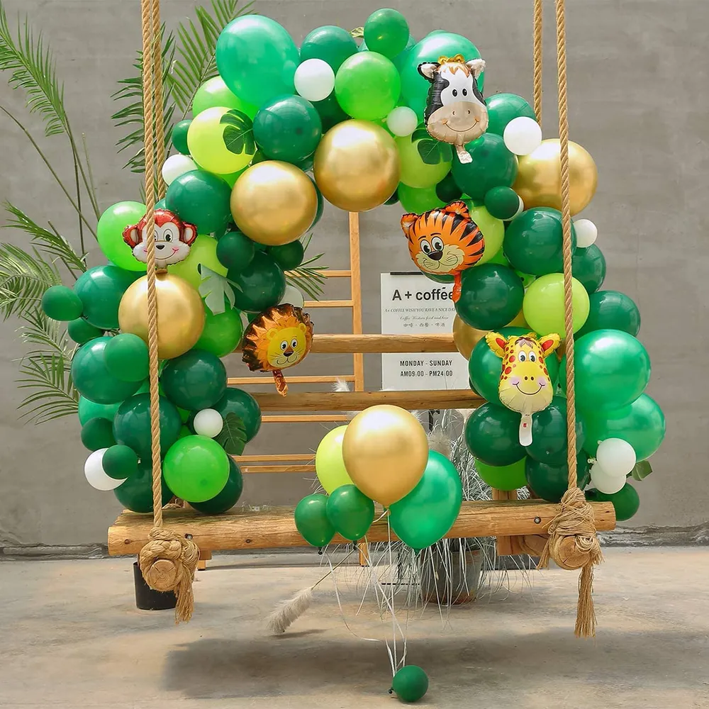 164Pcs Jungle Party Balloons Garland Arch Kit, Safari Party Decorations Wild Birthday Party Supplies  big image 3