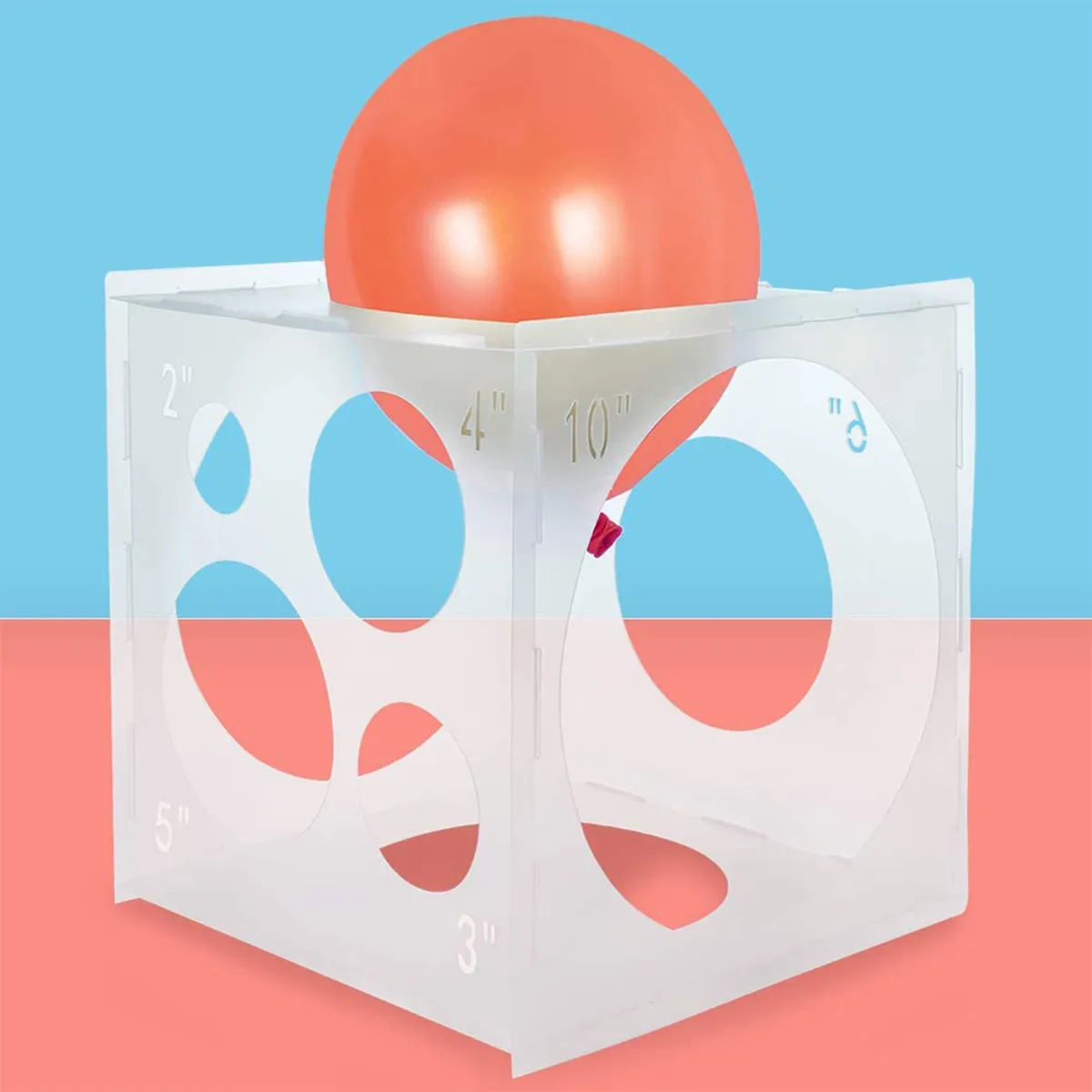 9 Holes Balloon Sizer Cube Box Collapsible Plastic Box Measurement Tool for Party Birthday Wedding Balloon Decorations Creating Balloon Arch Columns  image 2
