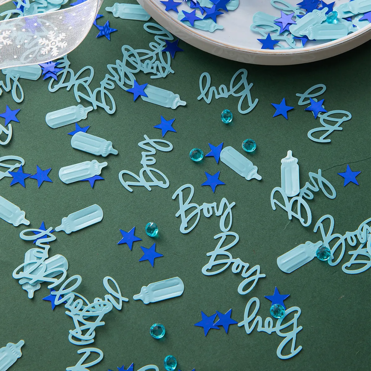 15g Confetti Baby Shower Decoration Letters, Feeding Bottle, Pentagram, Diamond Party Wedding Tablet