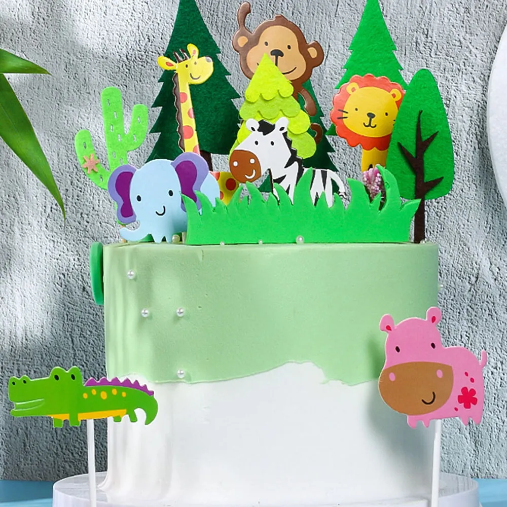 10 pcs Forest Animal Theme Party Pack for Children's Birthday Yellow image 3