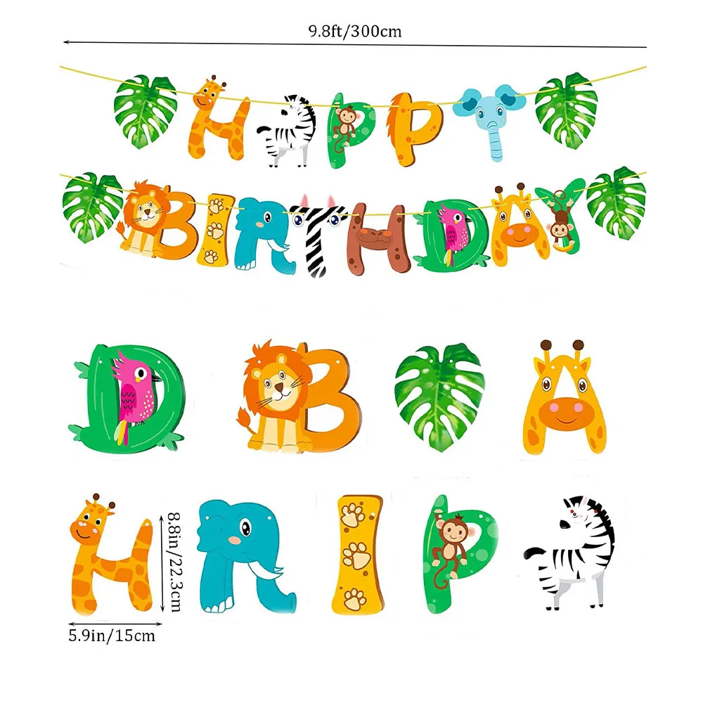 10 pcs Forest Animal Theme Party Pack for Children's Birthday Brown