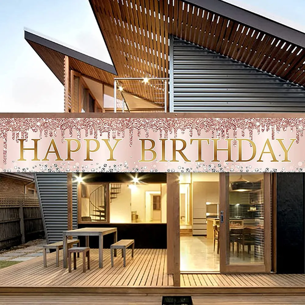 Birthday Party Banner - Brings a Festive Vibe to Your Celebration Rose Gold image 4