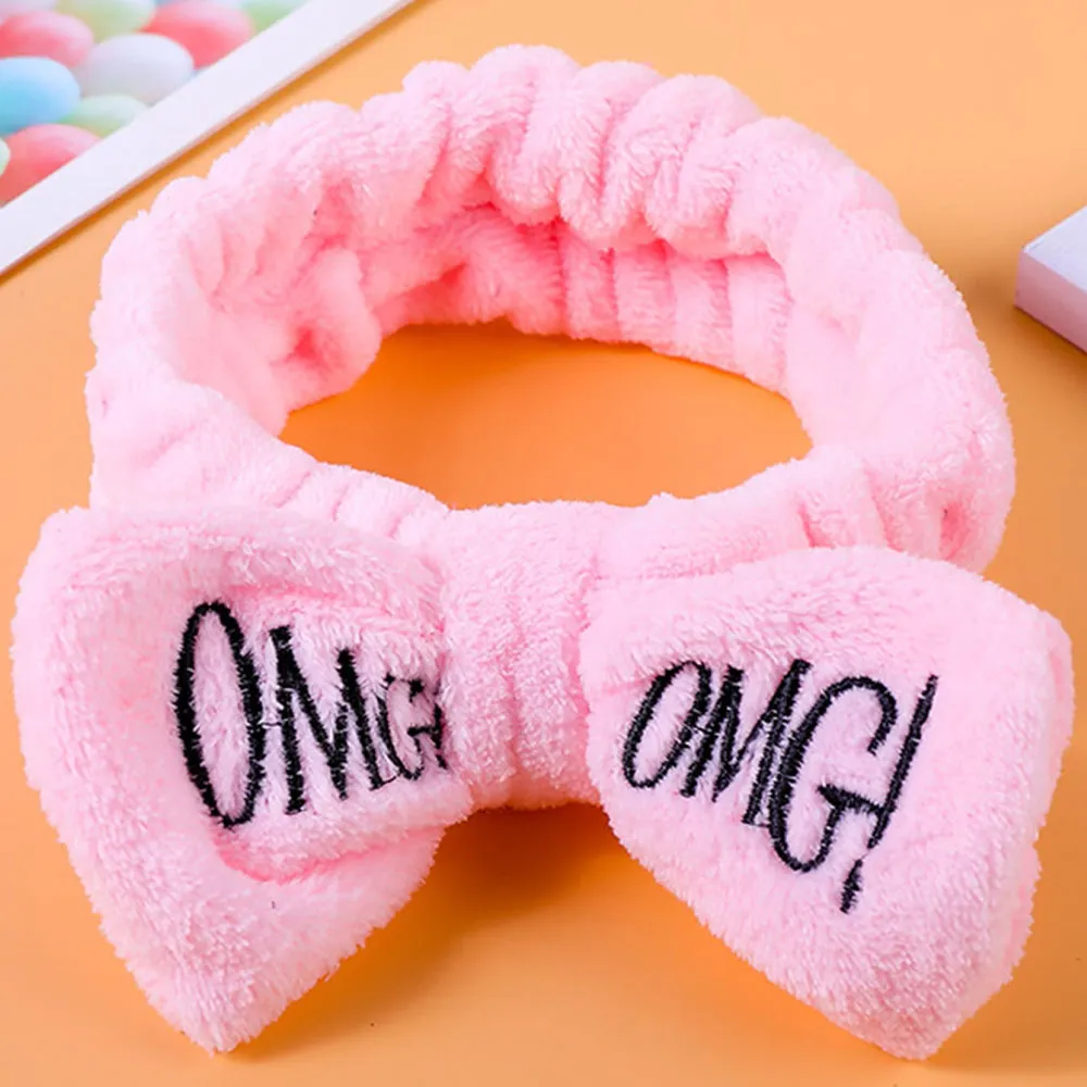 Pink Bath Hair Wrap Band for Shower 