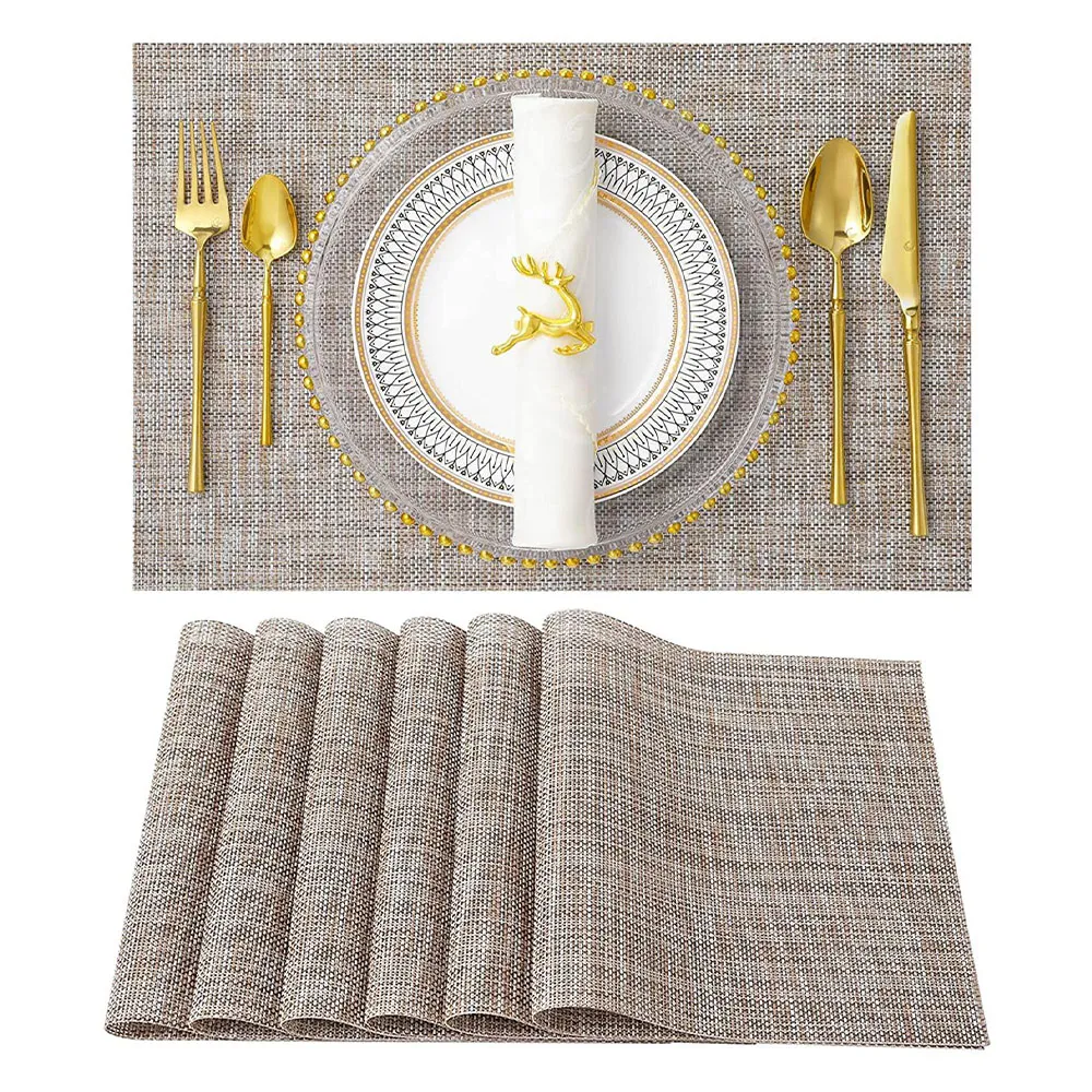 2 pcs PVC Woven Insulated Non-slip Table Mats  image 2