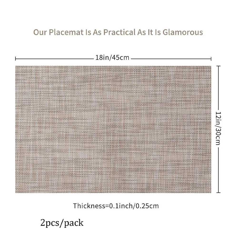 2 pcs PVC Woven Insulated Non-slip Table Mats  big image 1