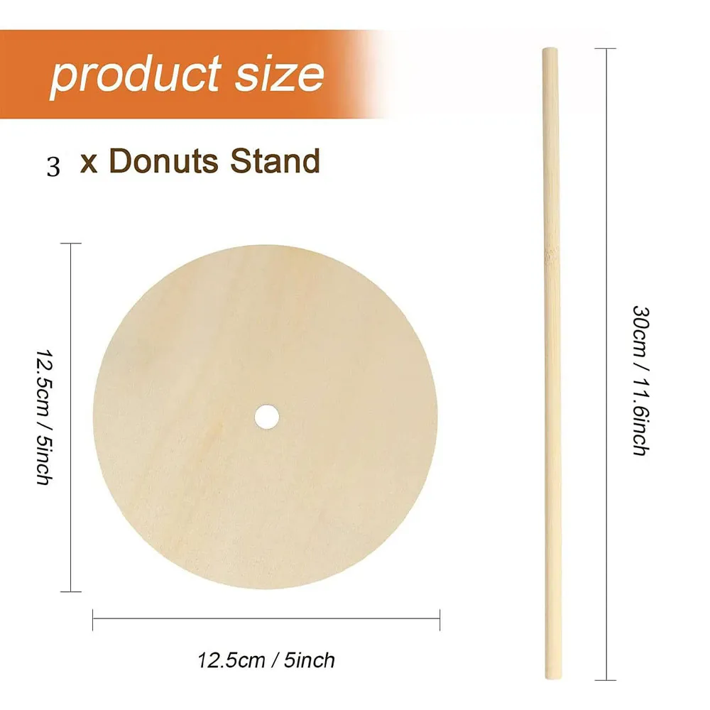 Set mit 3 Donut-Ständer aus Holz  big image 1