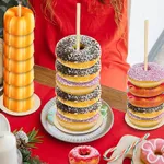 3pcs donut wooden stand holiday party donut storage rack  image 4