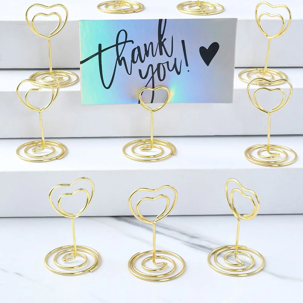 5-Pack Tabletop Birthday Party and Holiday Party Decorations Invitation Cards Thank You Cards Place Card Holders Gold big image 1