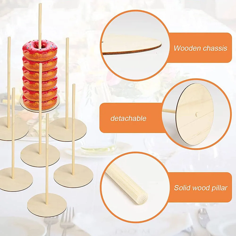 3pcs donut wooden stand holiday party donut storage rack  image 5
