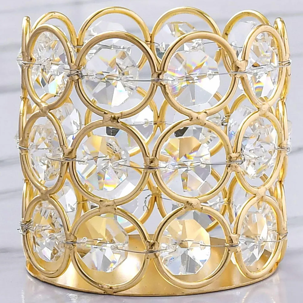 Candelabro decorativo de metal ahuecado con juego de velas LED sin llama. Oro big image 1