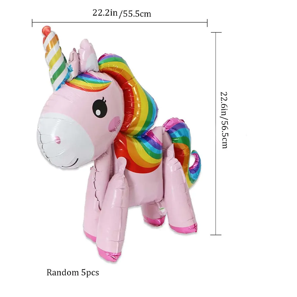 Cute Unicorn, Sunflower, Bow, and Jellyfish Party Decoration Balloons birthday Blue