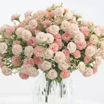 Mix and Match Combinations Available: Carnation, Peony, and Eucalyptus Artificial Flower Bouquets for Home and Party Decor  image 2