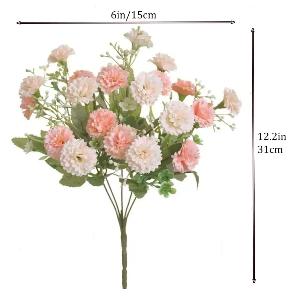 Mix and Match Combinations Available: Carnation, Peony, and Eucalyptus Artificial Flower Bouquets for Home and Party Decor  big image 1