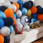 86pcs Espaço - tema de balão de festa infantil Set Multicolorido image 5