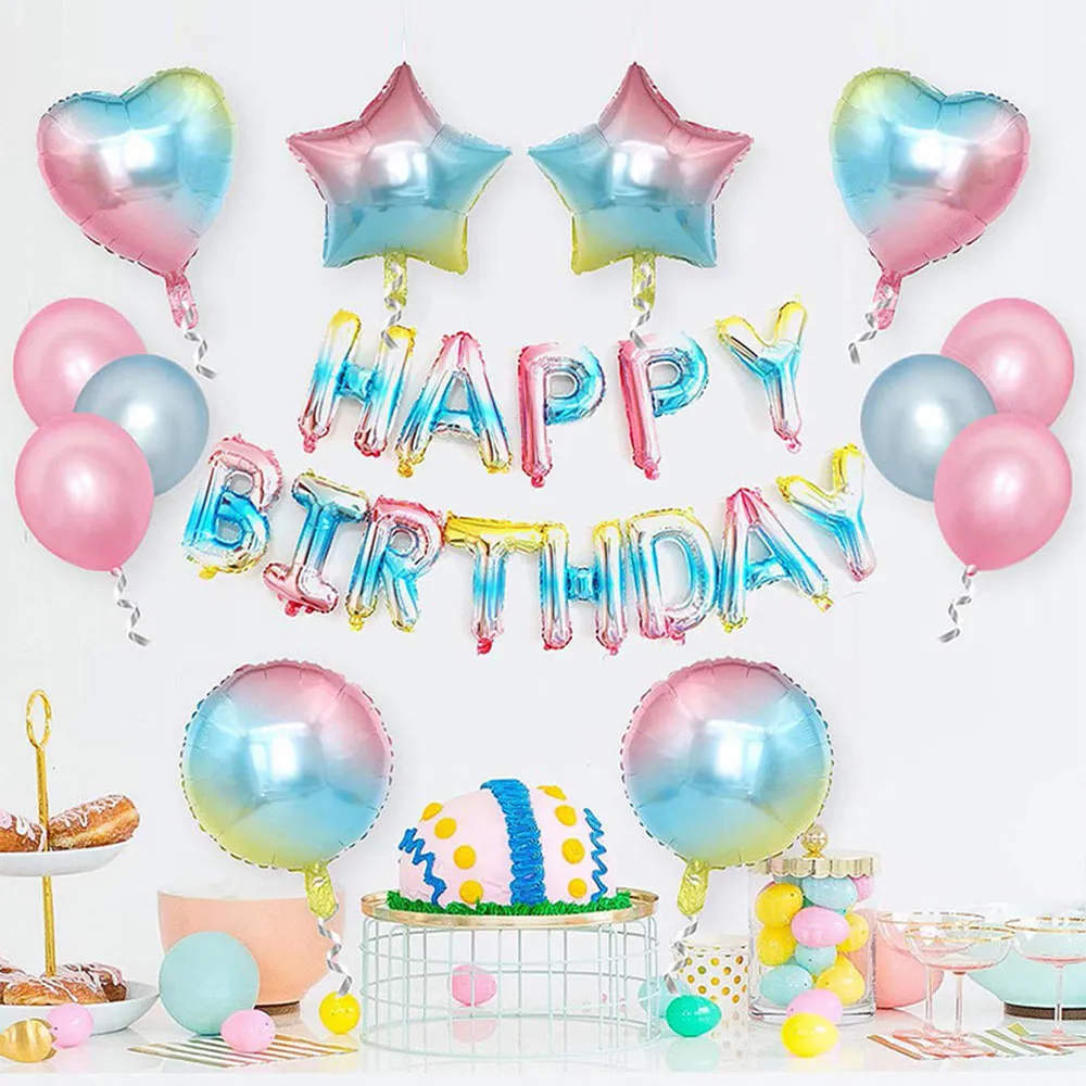 happy birthday party decoration set tie-dye