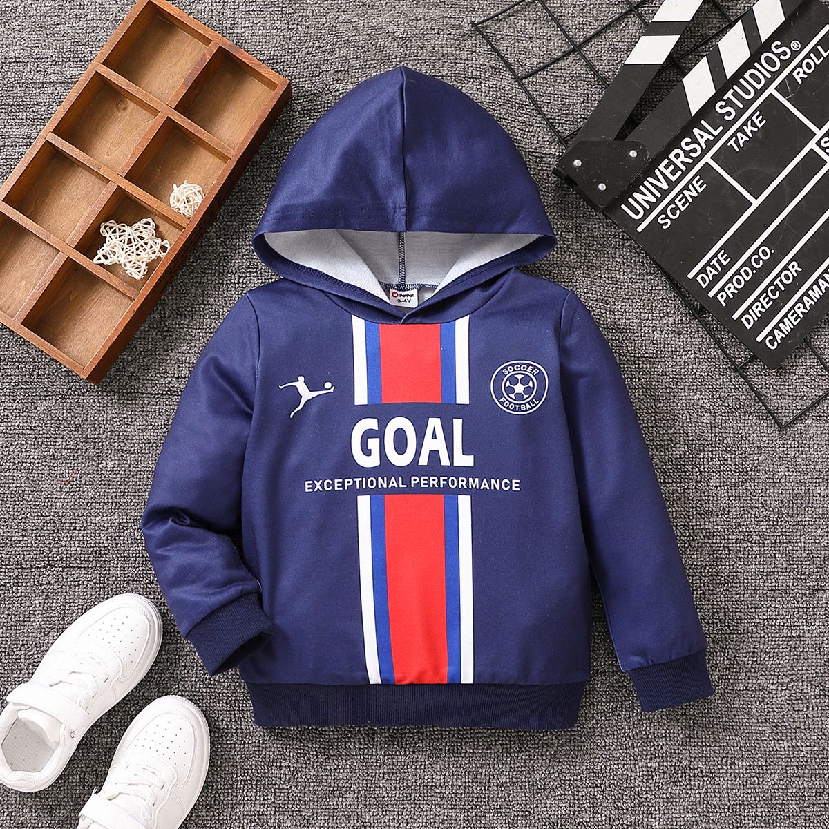 

Soccer Cup Toddler Boy Sport Football Letter Print Hoodie Sweatshirt