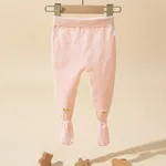 Baby Girl Rabbit Graphic Solid Leggings  Pink