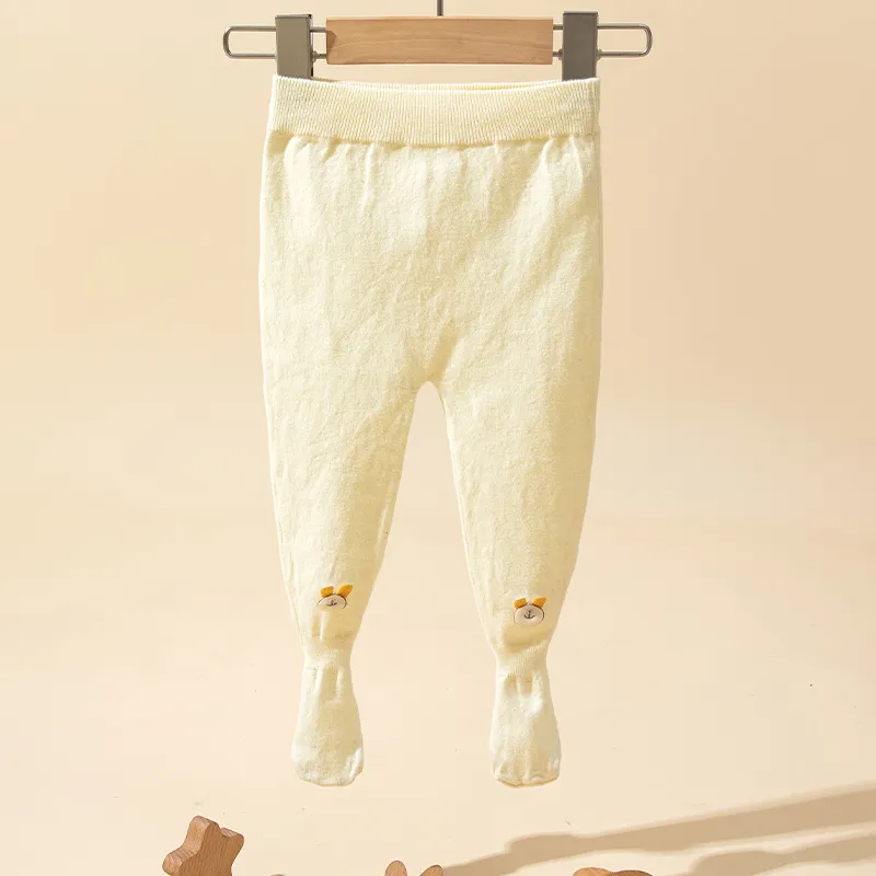 Baby Girl Rabbit Graphic Solid Leggings  White