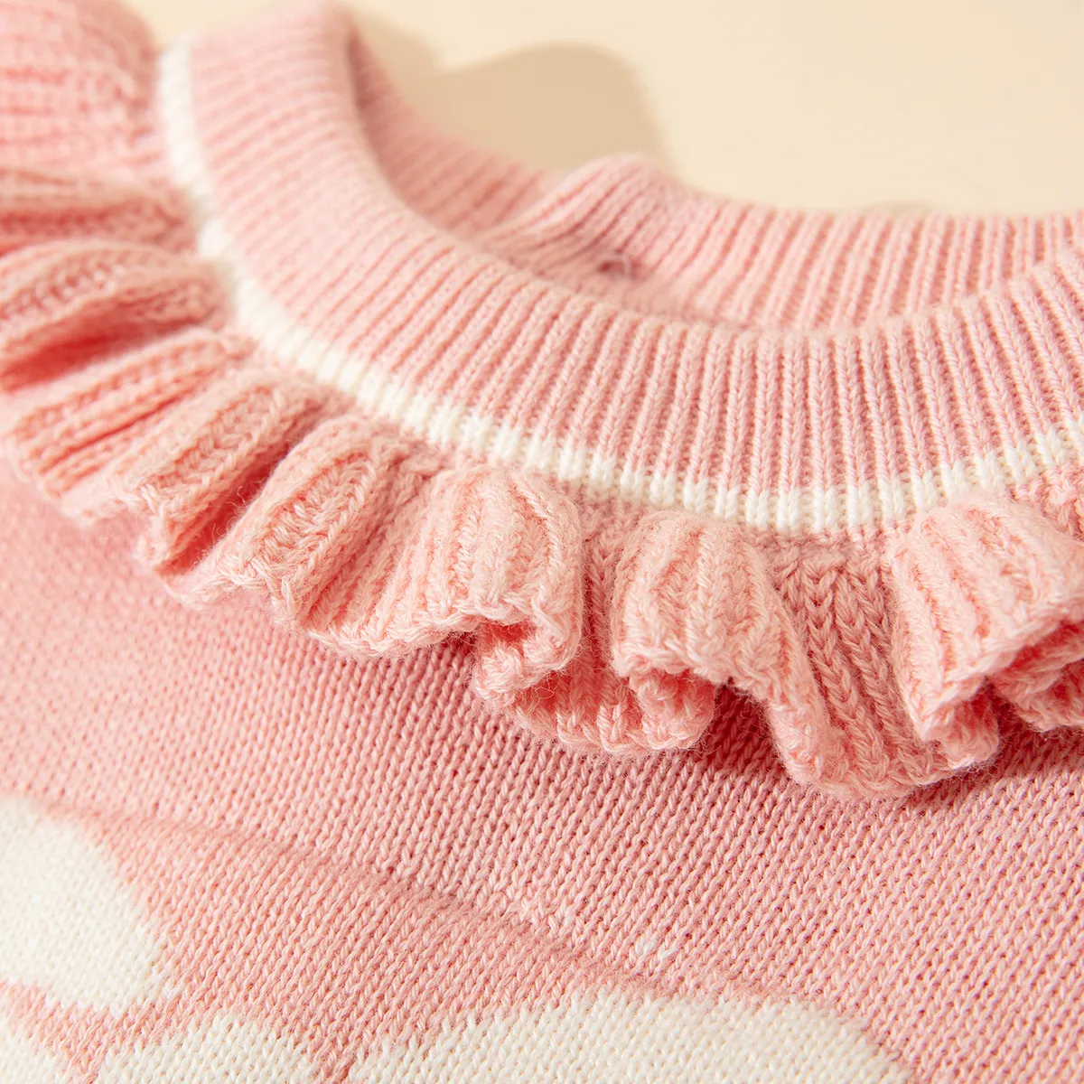 Baby Girl 98% Cotton Floral Embroidery Ruffle Sweater  image 3