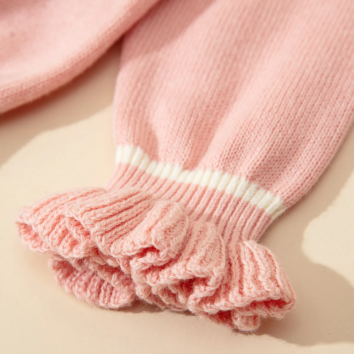 Baby Girl 98% Cotton Floral Embroidery Ruffle Sweater  image 4