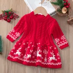 Baby Girl Christmas Sweet Sweater Dress  Red