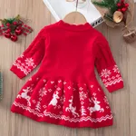 Baby Girl Christmas Sweet Sweater Dress  Red image 2