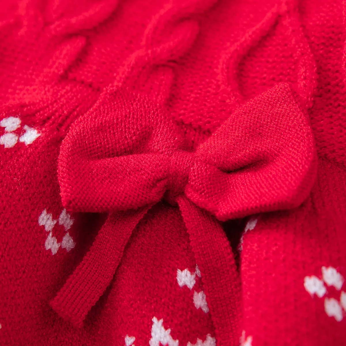 Navidad Bebé Dulce Manga larga Vestido Rojo big image 1
