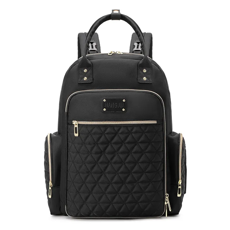 Mom Bag Diaper Bag Backpack Large Capacity Multifunction Travel Handle Back Pack with Stroller Buckle