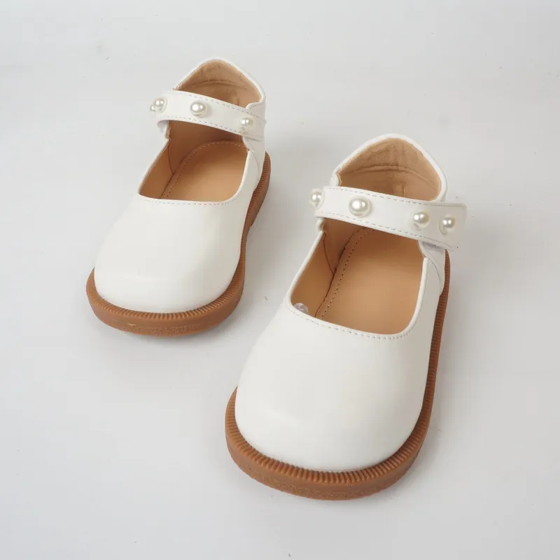 Toddler / Kid Faux Pearl Decor White Flats  image 2