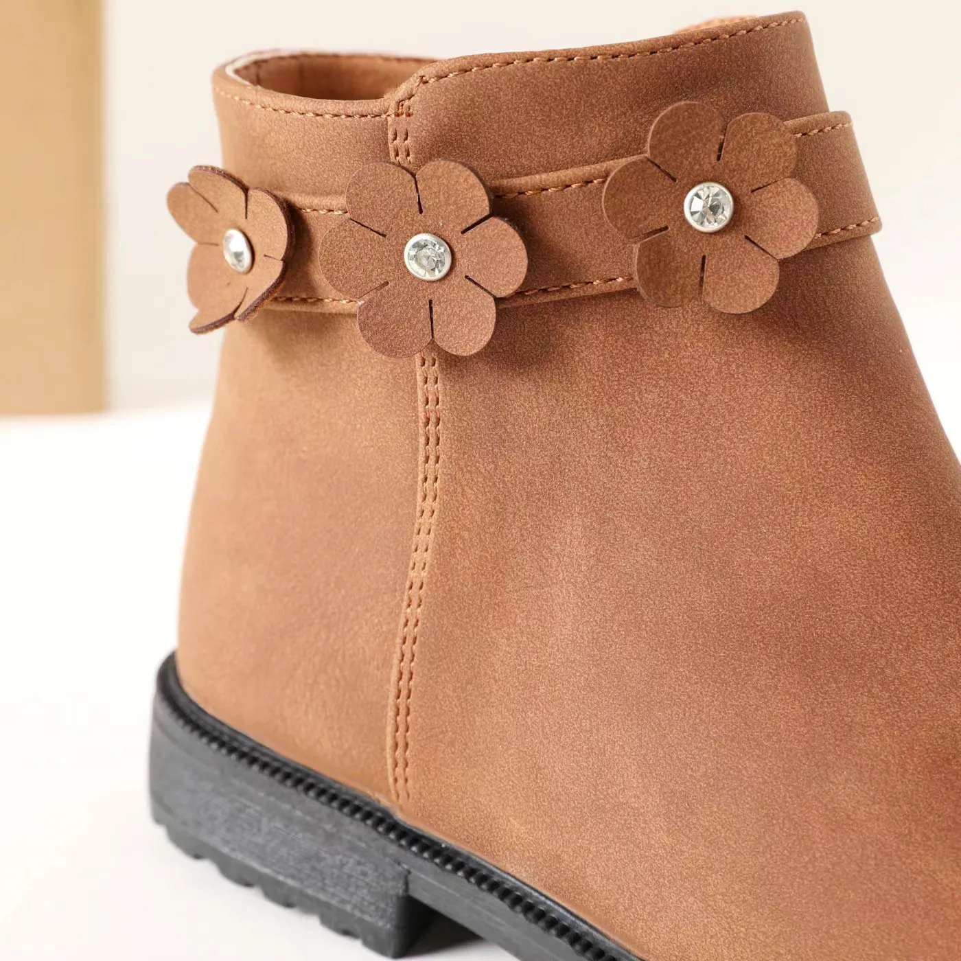Toddler / Kid Floral Decor Side Zipper Boots  big image 1