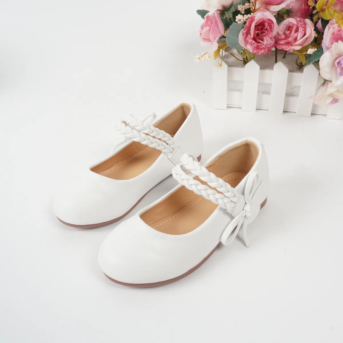 

Toddler / Kid Minimalist White Braided Velcro Shoes