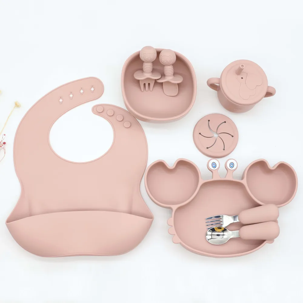 BPA-Free Silicone Suction Bowl And Plate Set For Babies