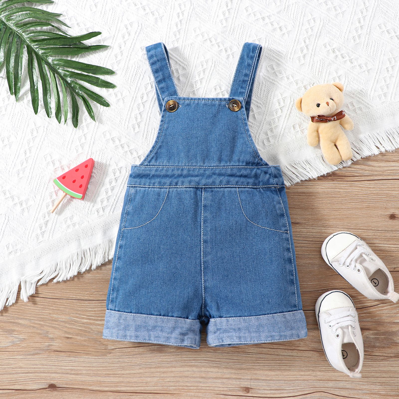 

Baby Boy/Girl Blue Denim Overalls Shorts