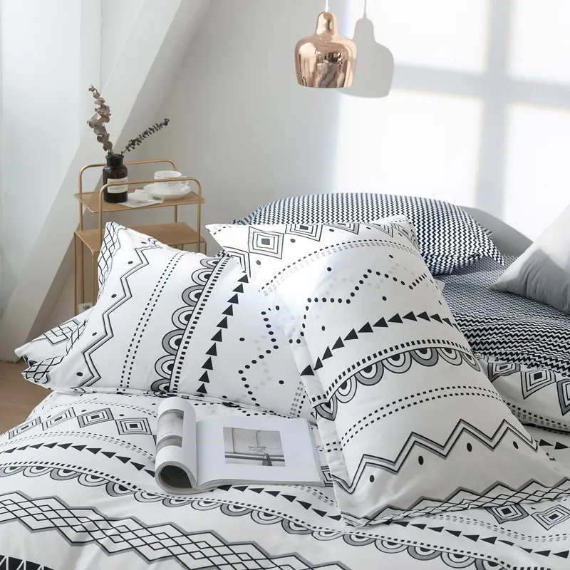 3 Piece Boho-chic Duvet Cover Set 1 Duvet Cover & 2 Pillow Cases Geometric Print Bohemian Bedding Set big image 2