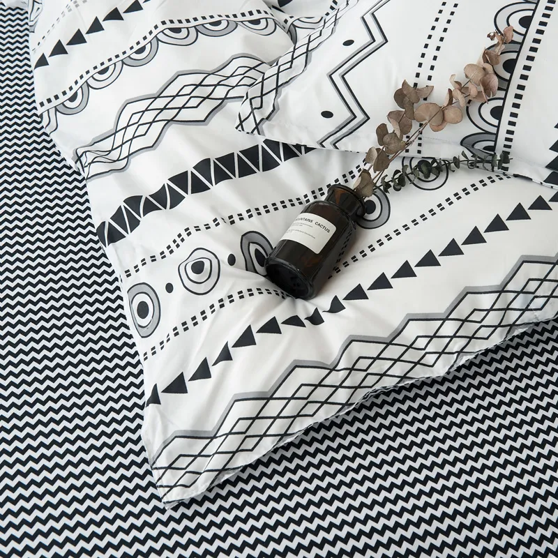 3 Piece Boho-chic Duvet Cover Set 1 Duvet Cover & 2 Pillow Cases Geometric Print Bohemian Bedding Set big image 4