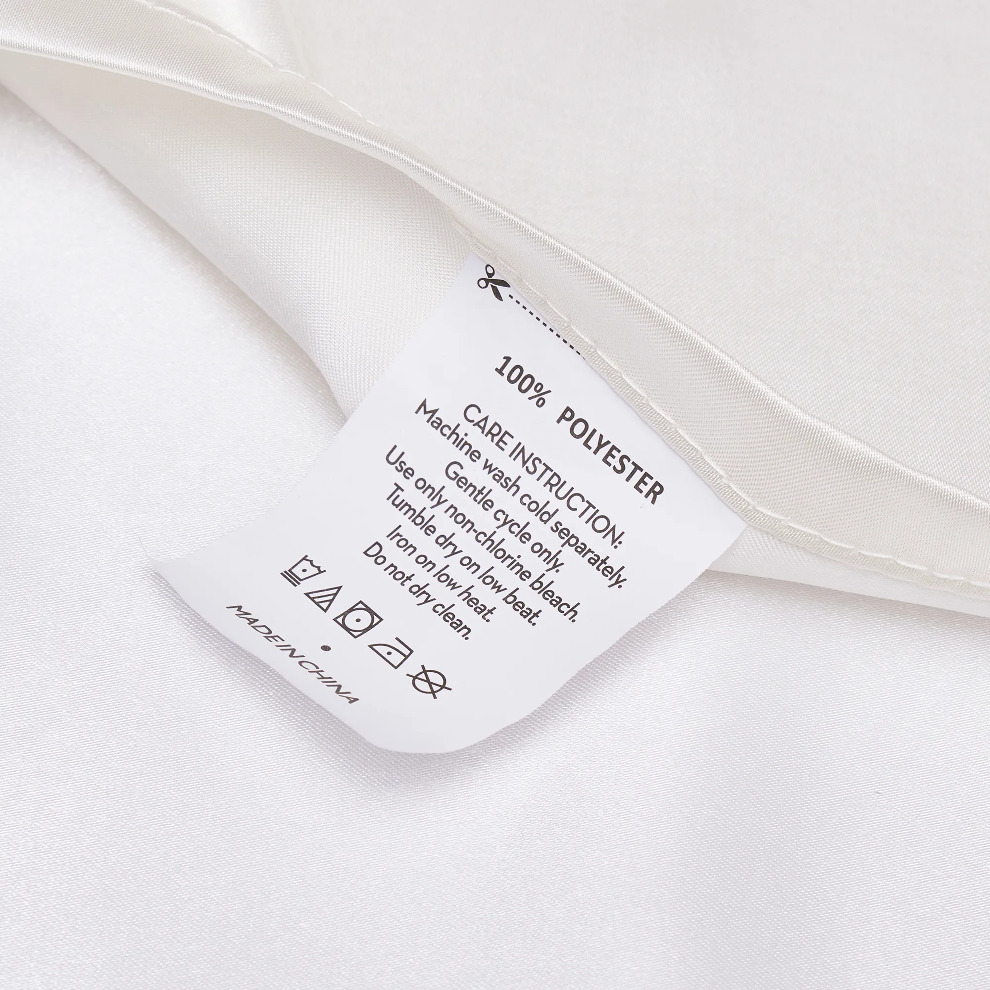 Satin Pillowcase Artificial Silk Satin Pillow Case with Envelope Closure Beige image 5