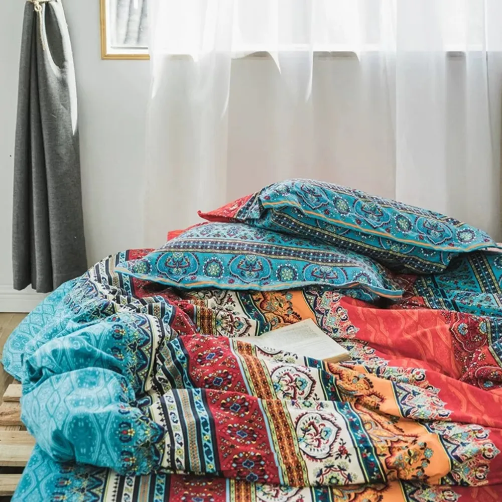 3 Piece Boho Bedding Set 1 Bohemian Design Duvet Cover & 2 Pillow Cases  big image 4