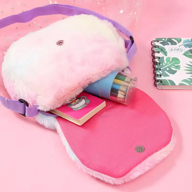 Toddler Unicorn Design Fluffy Crossbody Bag  image 4